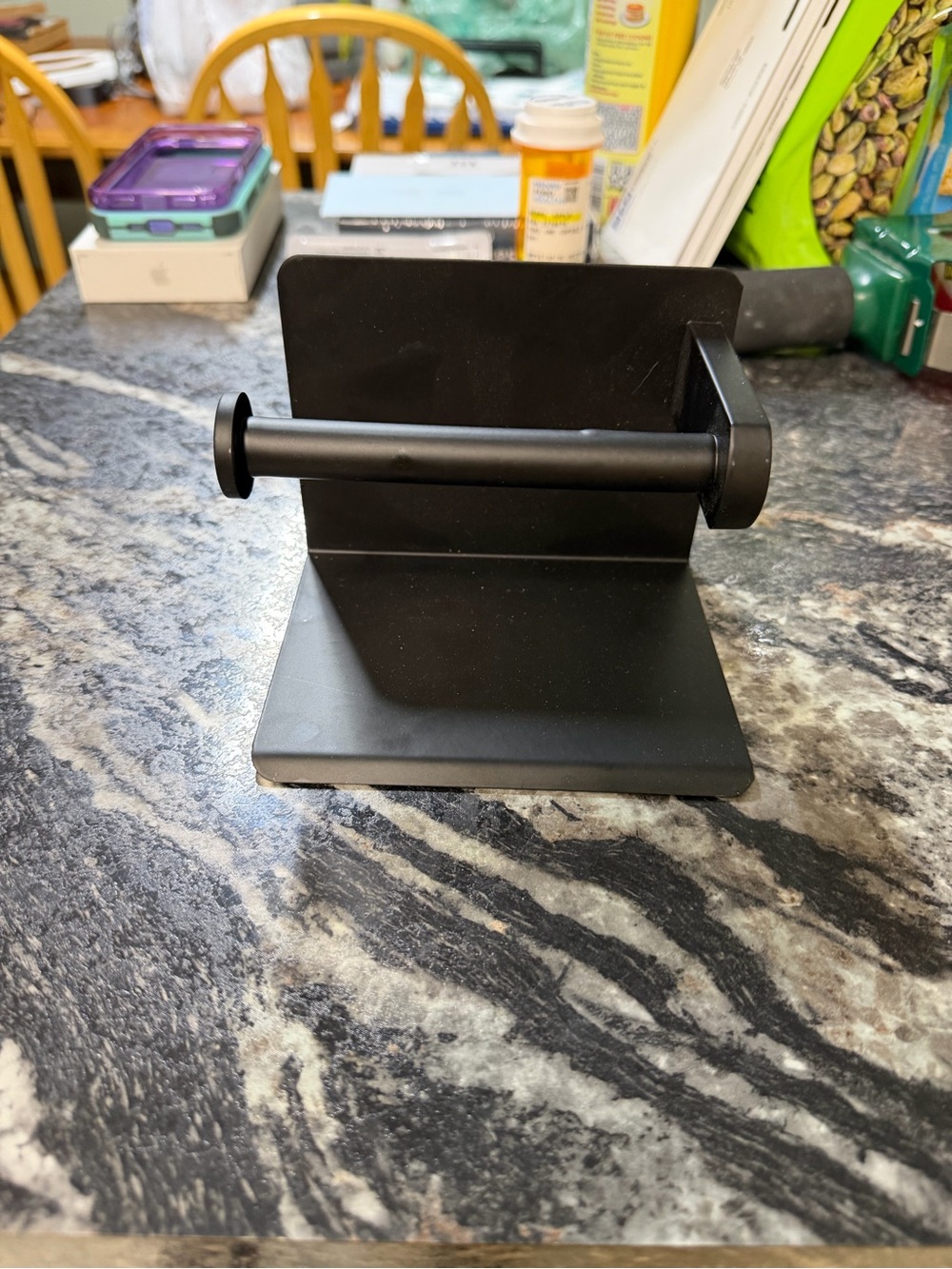 Matte Black Toilet Paper Holder with Shelf